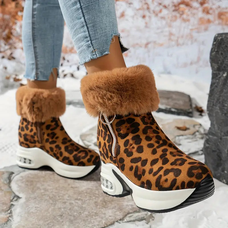 Evelyn™ | Panter Print Winter Boots