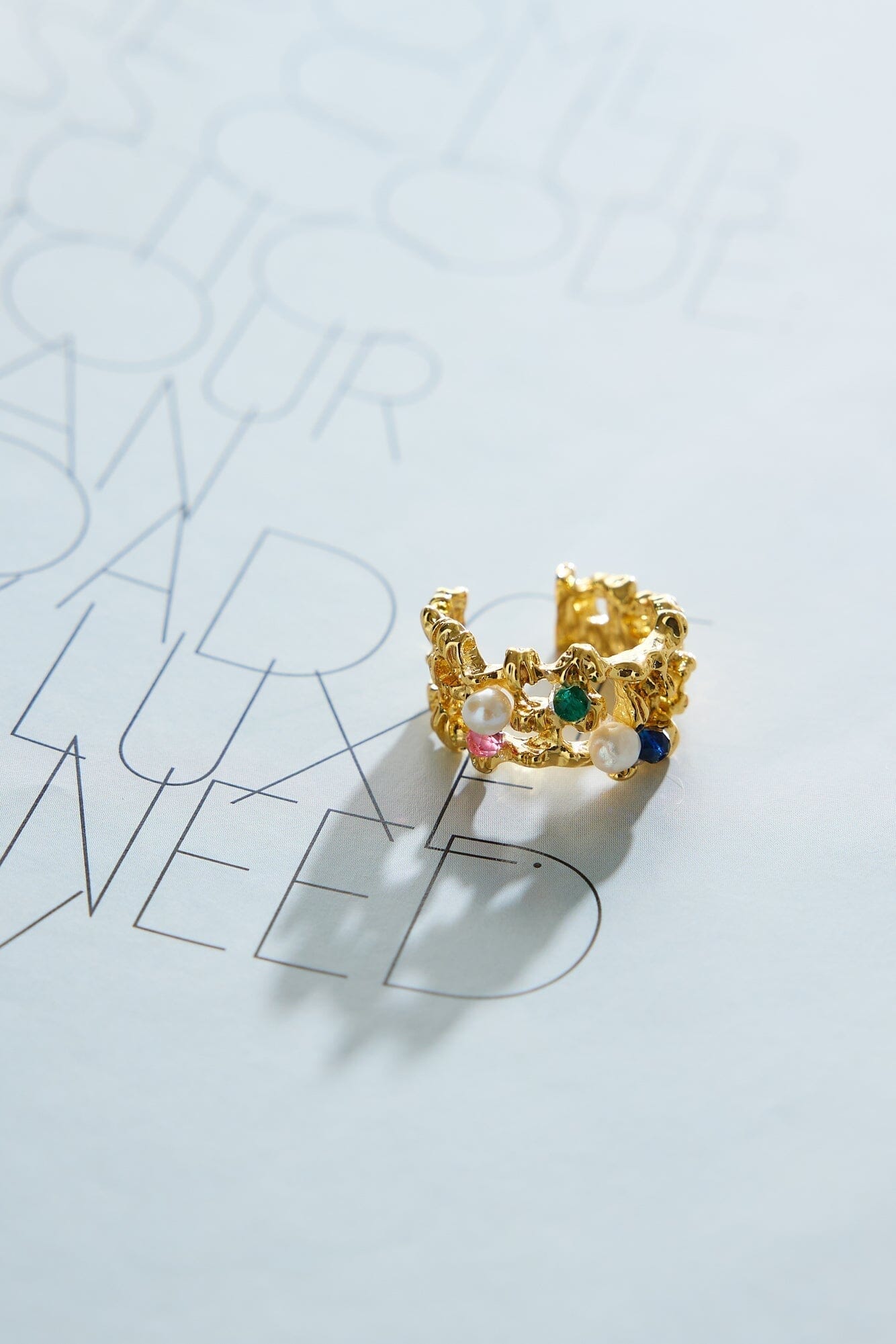 Jade™ | 18k Gold Plated Precious Gems Ring Gold