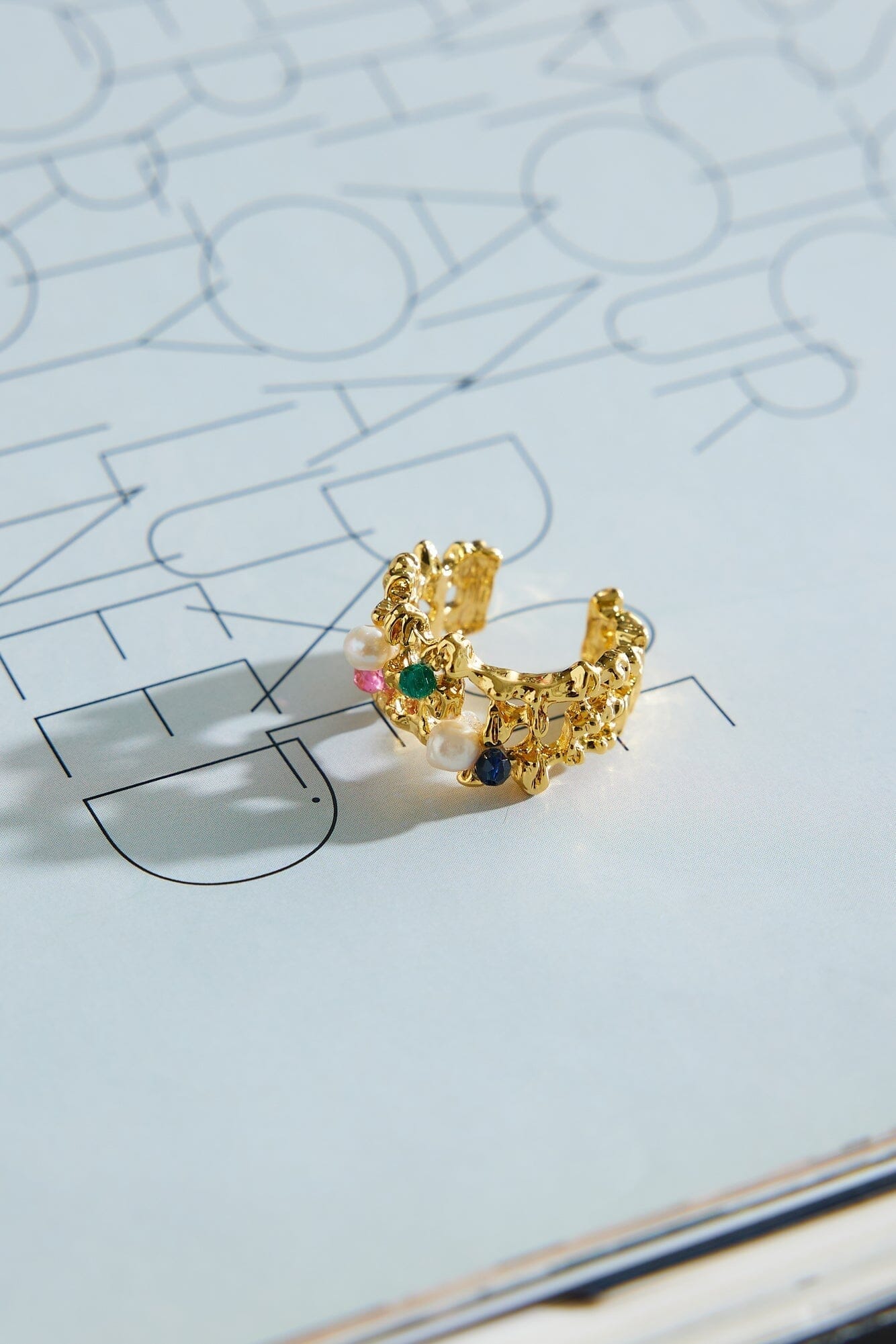 Jade™ | 18k Gold Plated Precious Gems Ring Gold