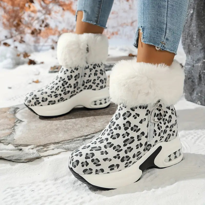 Evelyn™ | Panter Print Winter Boots