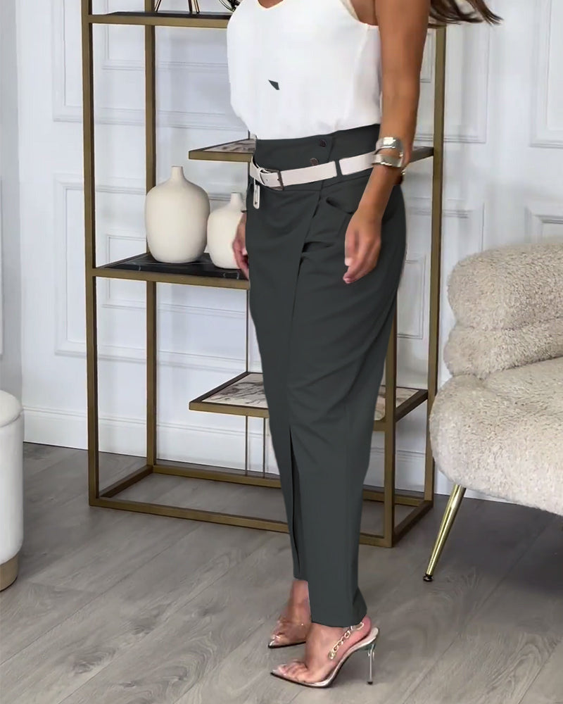 Ellie™ | Patchwork Trousers with Belt