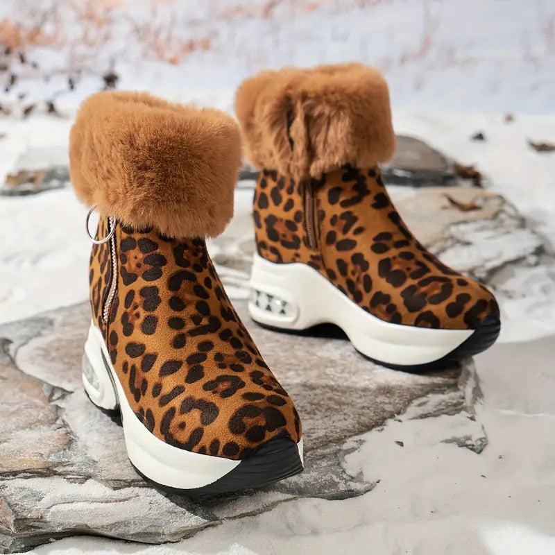 Evelyn™ | Panter Print Winter Boots