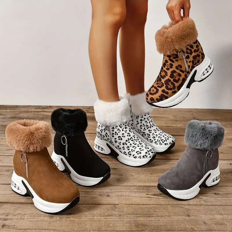 Evelyn™ | Panter Print Winter Boots