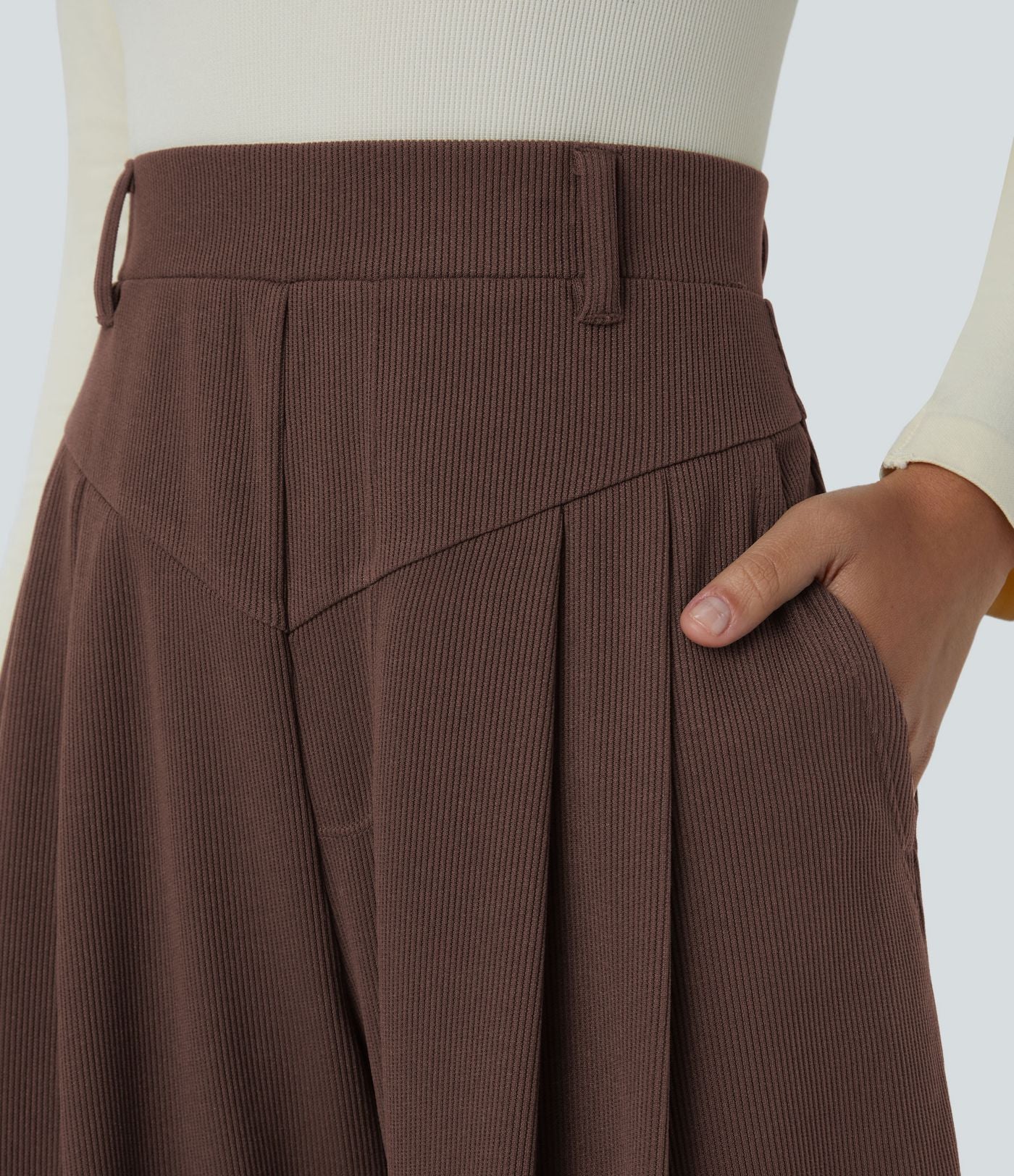 Evie™ | Ribbed High Waist Trousers