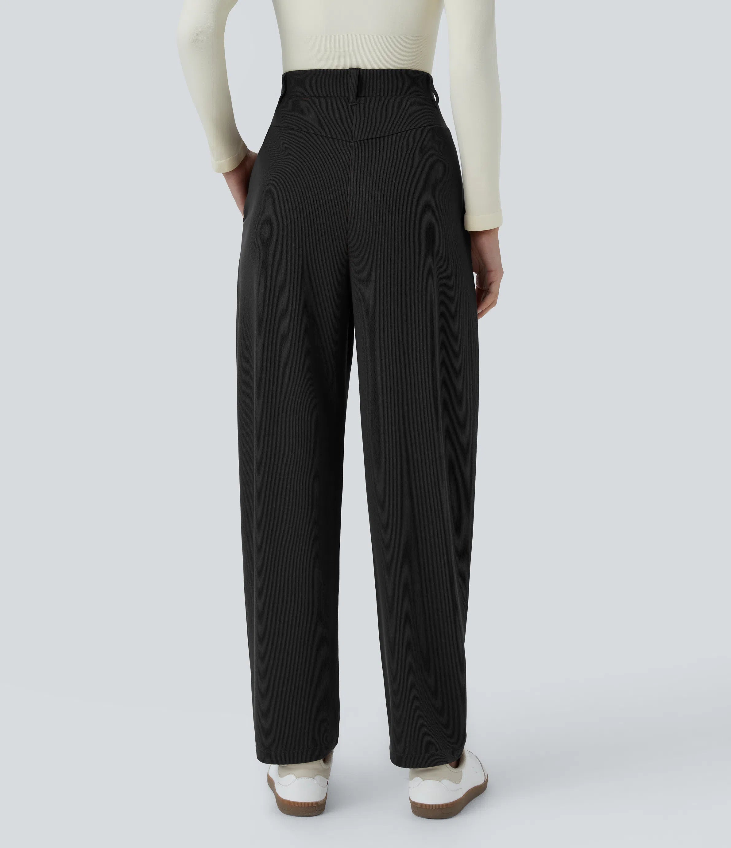 Evie™ | Ribbed High Waist Trousers