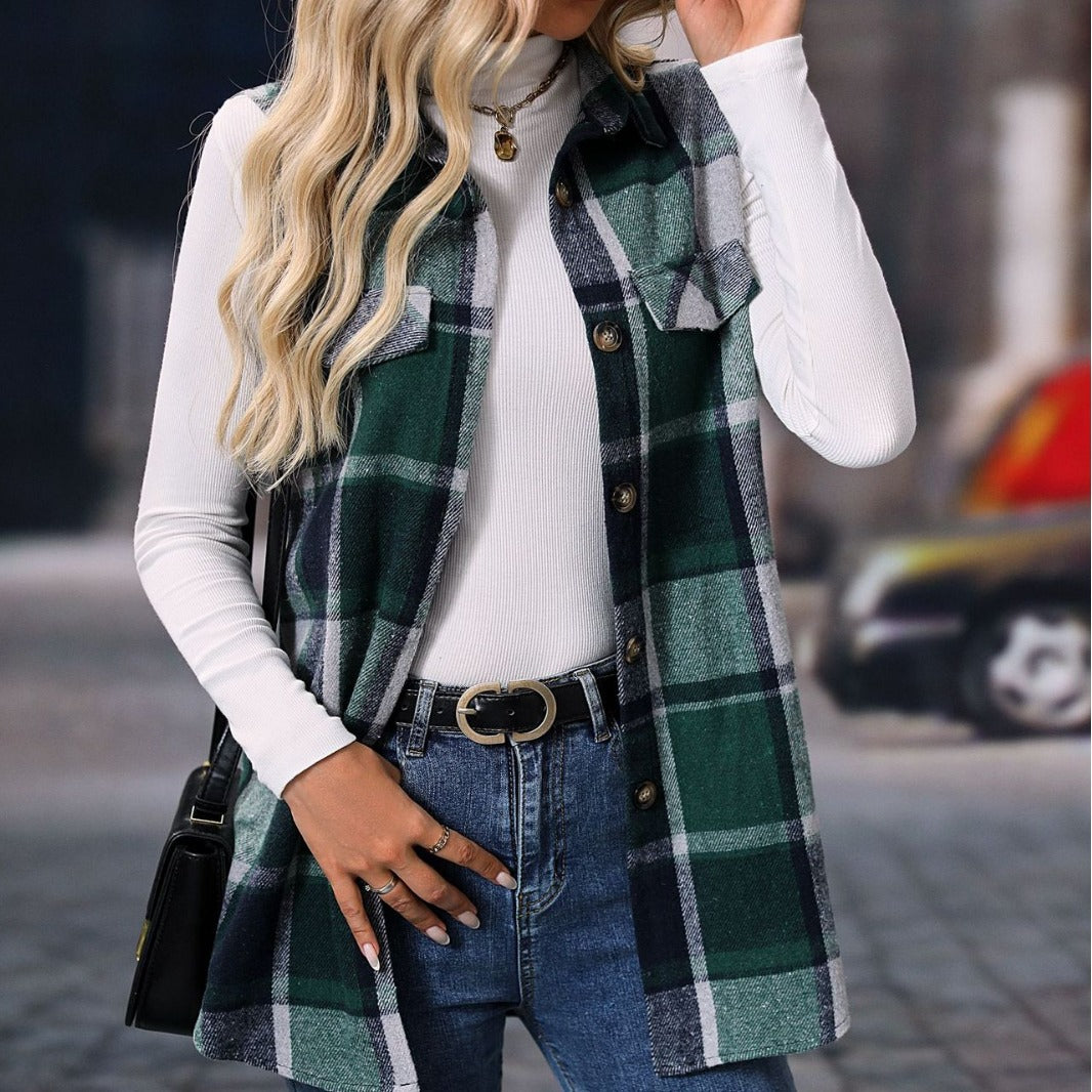 Monique™ | Elegant Checkered Cardigan