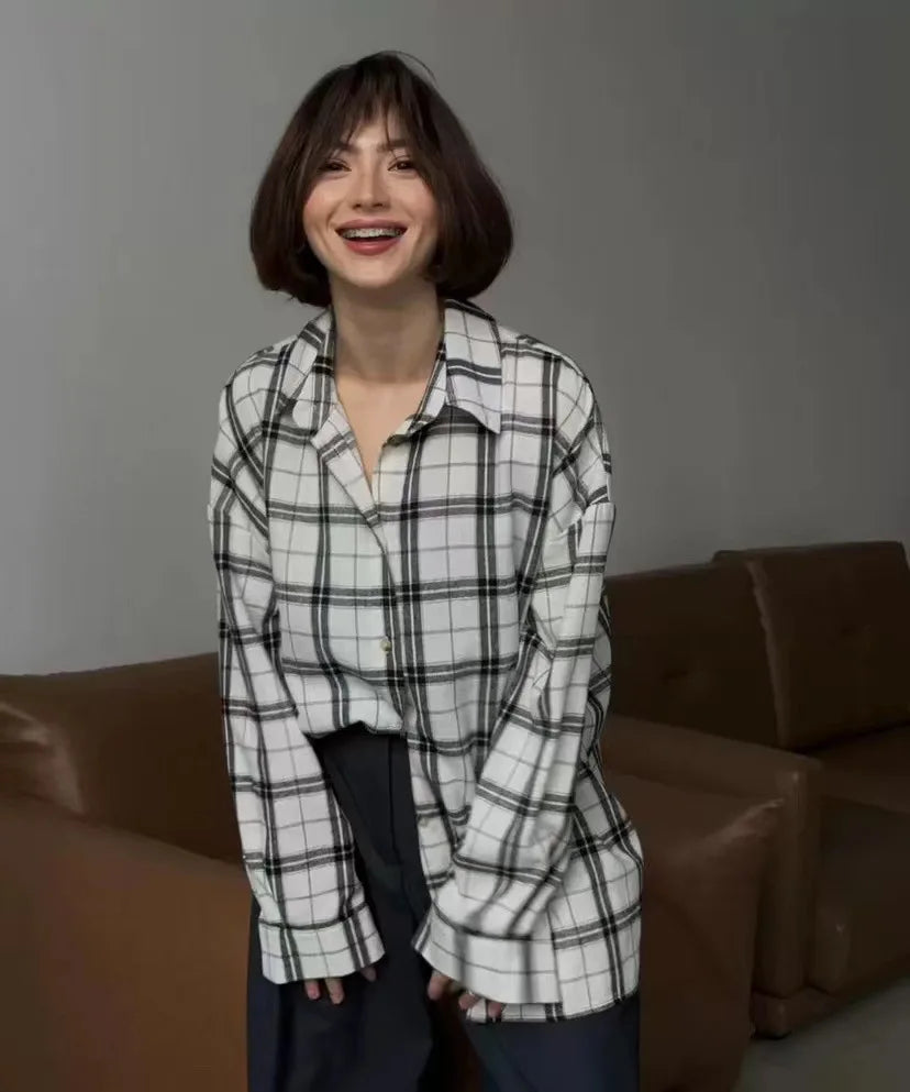 Suzy™ | Oversized Plaid Blouse