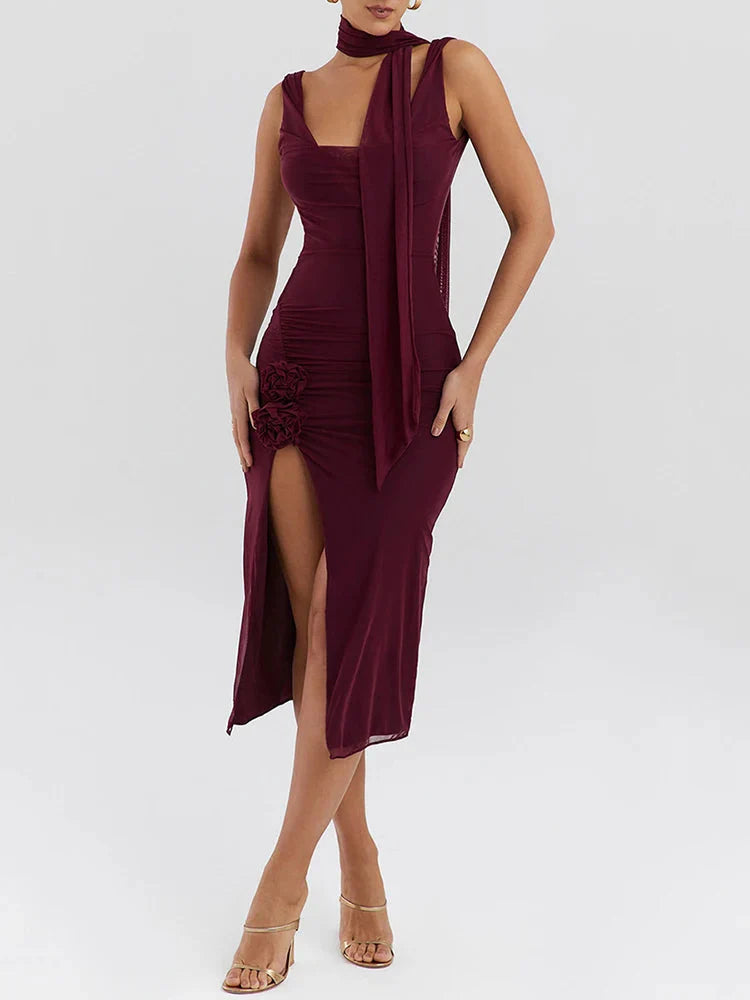 Amara™ |  Graceful Maxi Dress with Open Leg