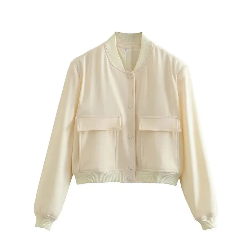 Evelyn™ | Cropped Bomber Jacket