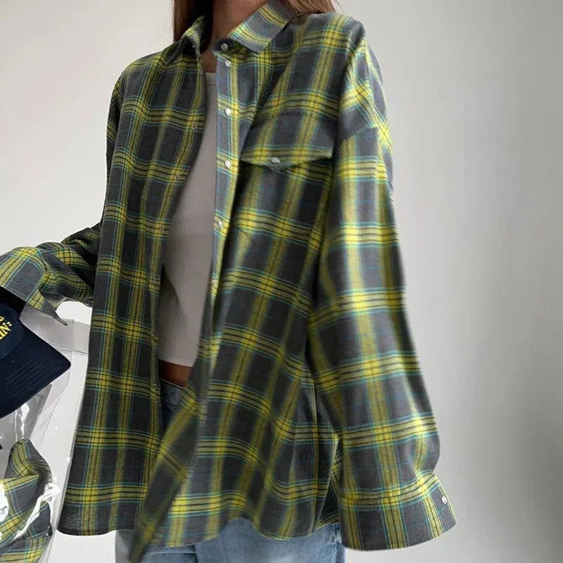 Zoe™ | Vintage Checkered Blouse