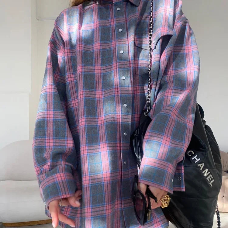 Suzy™ | Oversized Plaid Blouse