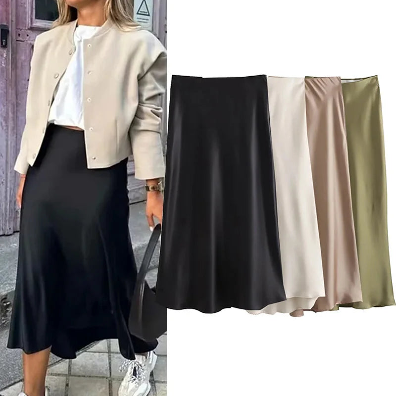 Madeline™ | Elegant Satin Skirt