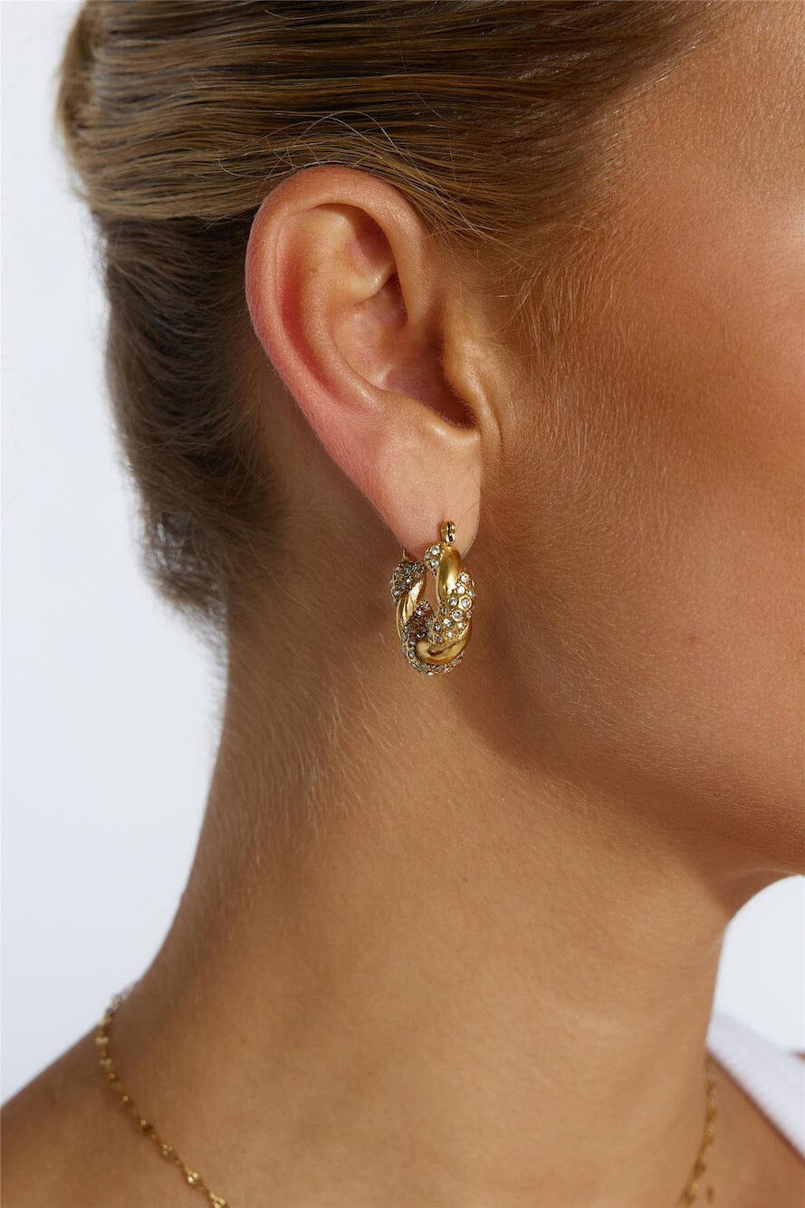 Lucy™ | 18k Gold Plated Crystal Lover Earrings Gold