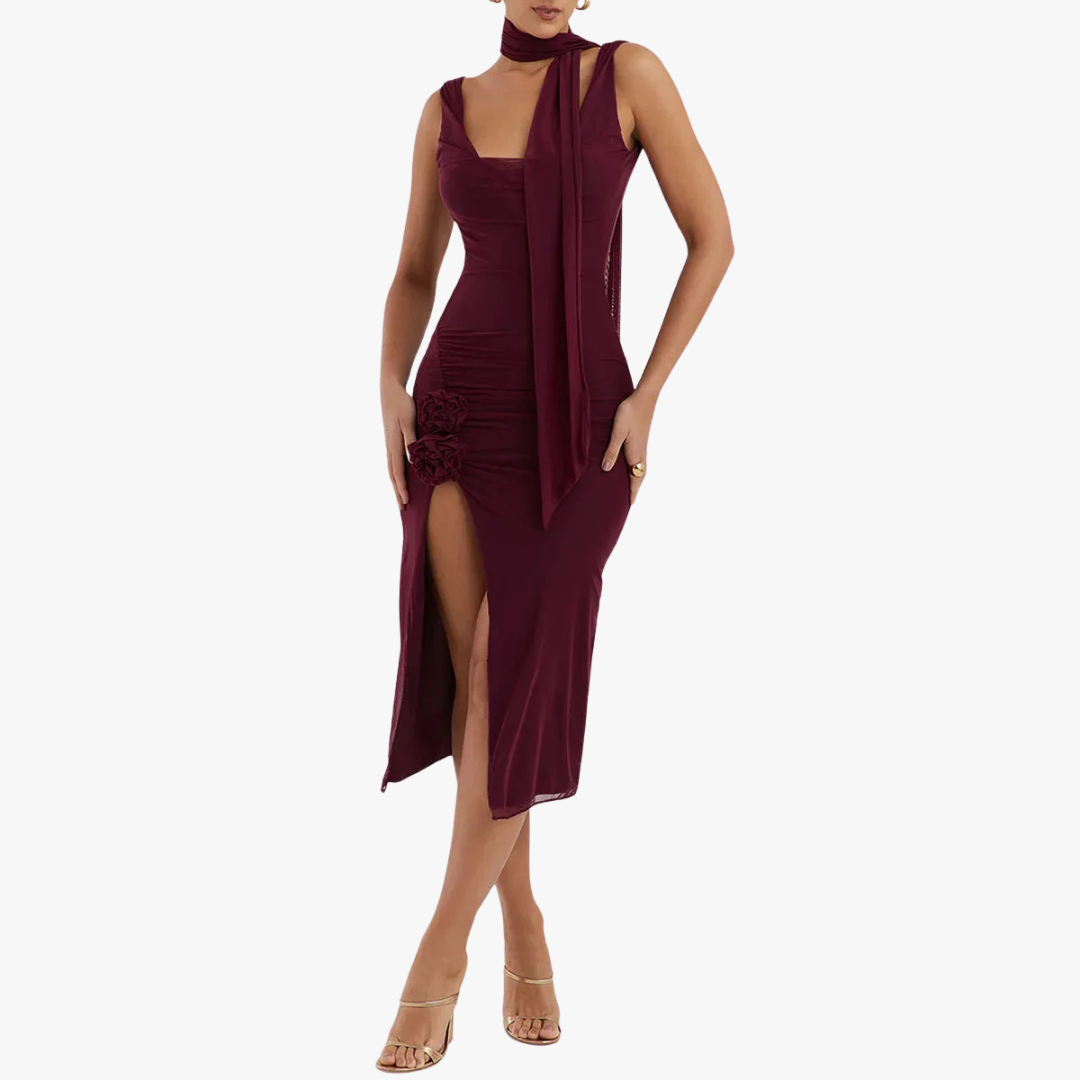 Amara™ |  Graceful Maxi Dress with Open Leg