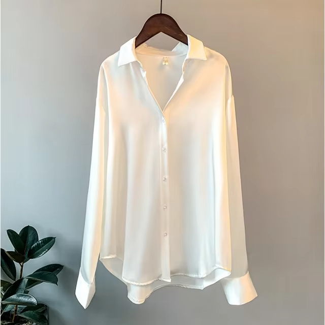 Elisa™ | Satin Buttoned Blouse