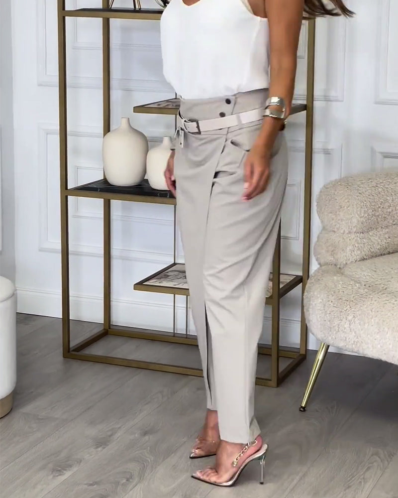 Ellie™ | Patchwork Trousers with Belt