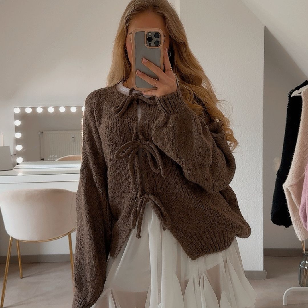 Mellie™ | Oversized Cardigan with Bows