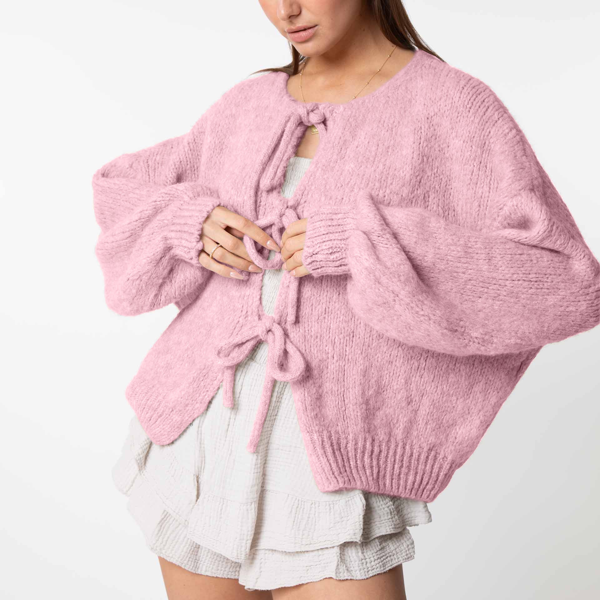 Mellie™ | Oversized Cardigan with Bows